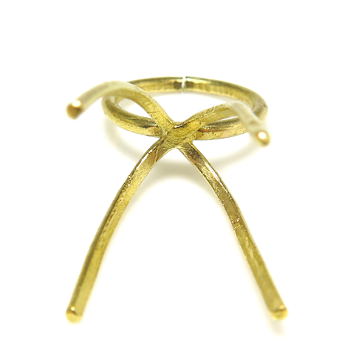 指輪 空枠 リング ラフストーン・タンブル～カボション 4本爪 50×50mm 真鍮ブラス・ゴールドカラー（2個）