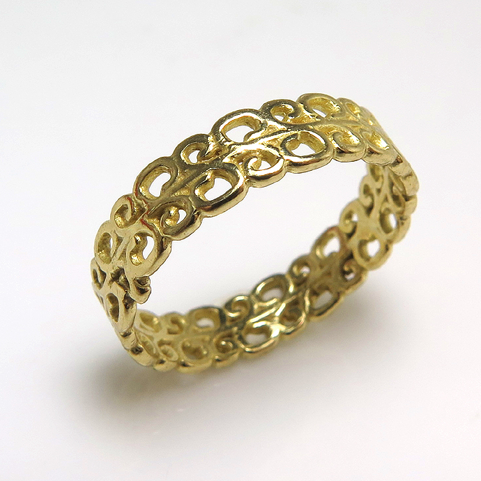 指輪 モチーフリング デザインC（真鍮ブラス・ゴールドカラー）（1個）